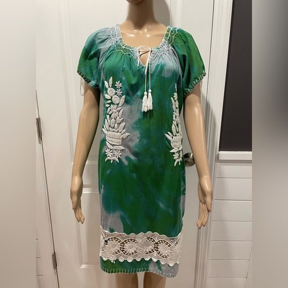 ROSE AND ROSE Jamestown dress green tie dye size S - Picture 1 of 5